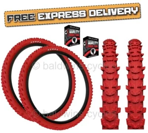 PAR Kenda 26 x 1.95 ROJO Bicicleta de Montaña Off Road MTB Pomo Pisada Neumáticos y Tubos - Imagen 1 de 13