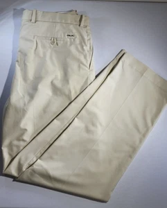 RLX Ralph Lauren Golf Pants 36x34 Men Khaki Polyester Flat Front - Picture 1 of 5