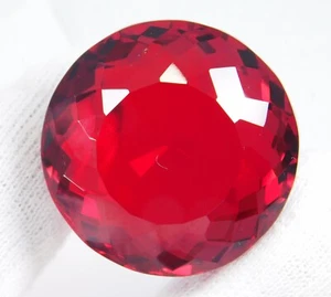 Granato Rosso Almandino Naturale Raro 170,40 Ct Certificato Taglio Tondo Pietra Preziosa Sciolta - Foto 1 di 8