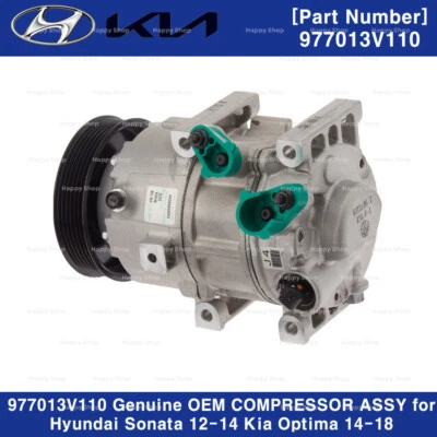 977013V110 genuino OEM CONJUNTO DE COMPRESOR para Hyundai Sonata 12-14 Kia Optima 14-18 Foto 1 de 2