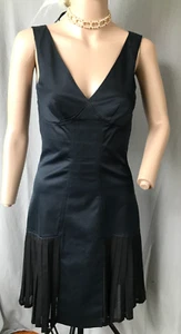 Saks Fifth Avenue Vintage Midnight Blue & Black Dress Sz 4 GORGEOUS SEXY ELEGANT - Picture 1 of 17