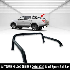 BLACK POWDER COATED SPORTS ROLL BAR 76MM FOR MITSUBISHI L200 SERIES 5 2016 ON - Picture 1 of 9