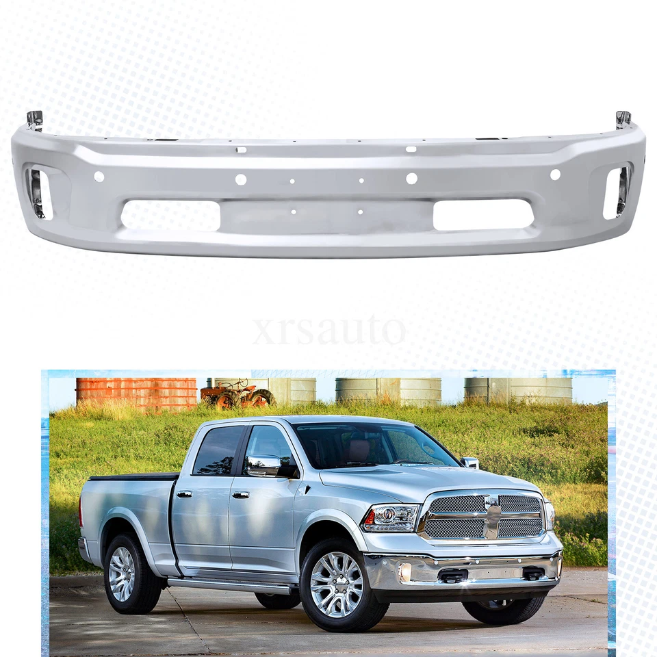 Steel Front Bumper Cover Lower Bottom Bar For 2014-2018 Ram 1500 W/Fog Hole - Image 1 of 4