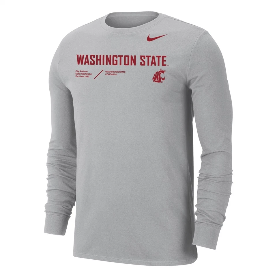 Camiseta Nike Washington State Cougars Dri-Fit manga larga - plana plateada Foto 1 de 1