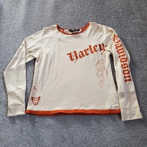Camisa Harley Davidson Vintage Mujer Extra Grande Beige Motociclista Motocicletas Tribal - Imagen 1 de 18