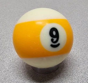 Vintage Ersatz Billard Pool Ball 2 1/4" Durchmesser Standard # 9 Streifen gelb ** - Bild 1 von 7