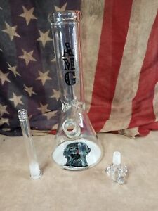 AMG Glass 12 inch Zombie Graphic Beaker Base Thick  Bong American Made Glass