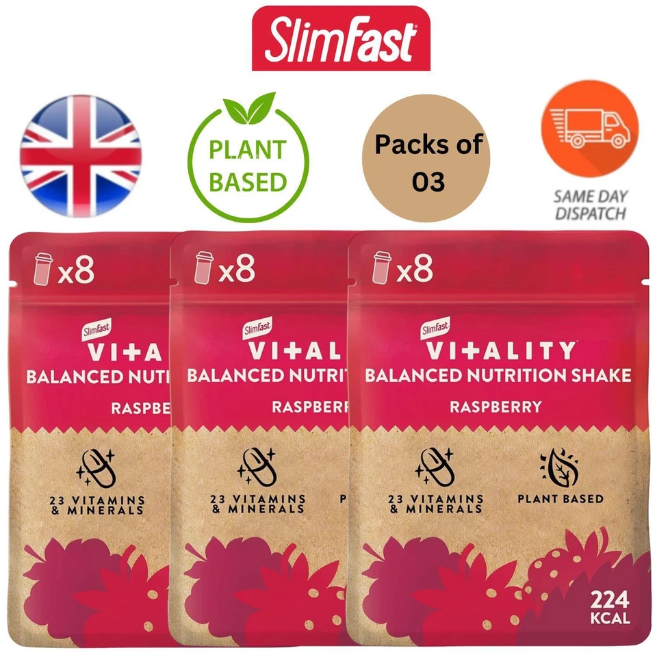 Slimfast Vitality Balanced Shake Nutrition Vitamins & Minerals 480g Packs of 3 - Image 1 of 1