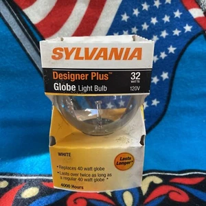 Sylvania 32 Watt Designer Globe 120V Clear White Medium Base Light Bulb - Picture 1 of 5