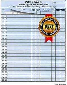 Patient Sign-In Sheets, 8-1/2 X 11 (Blue) Carbonless Form (3,125 Patient Labels) - Picture 1 of 3
