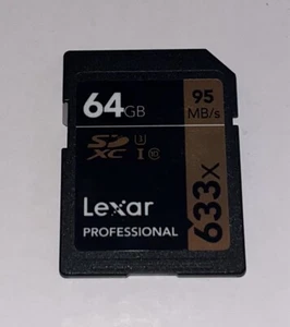 Lexar Professional 64GB SD Card 633x 95MB/s in jewel case - Picture 1 of 9