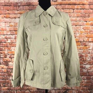 J.Jill Jacket Women’s Size SmallTan Button Up Fabric Buttons 100% Cotton - Picture 1 of 9