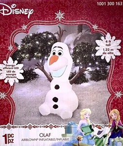Disney Gemmy Airblown 4 ft Inflatable Disney Frozen OLAF Energy Efficient LED - Picture 1 of 2