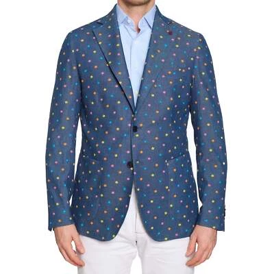 Chaqueta Blazer SARTORIA PARTENOPEA Azul Floral Denim EU 50 NUEVO US 40 Modo Actual Foto 1 de 4