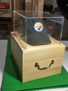 Clear Hat Display Case,Acrylic Baseball Cap Holder with Wooden Stand,Hat Stor... - Picture 1 of 13