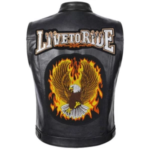 Chaqueta de mezclilla Eagle Adler motor cuero sintético PU para hombre - Imagen 1 de 9