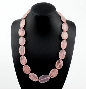 Quarzo Rosa Collana Con Granato Ovale Liscio Inciso 925 Argento GANCI-S Circa - Foto 1 di 2