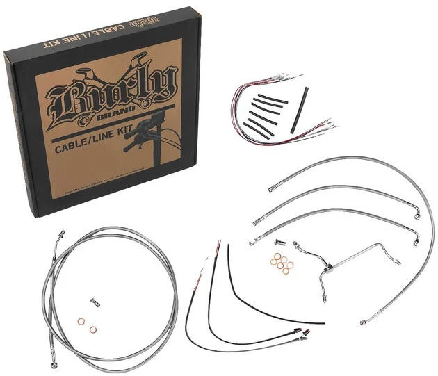 Kit de cable/línea de manillar Burly para barras de excavadora de 15" de acero inoxidable #B30-1279 Foto 1 de 1