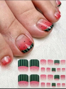 ZEHENNAGELWICKEL - ABZIEHEN UND KLEBEN WUNDERSCHÖN WASSERMELONENSTIL 8M-15 - Bild 1 von 1