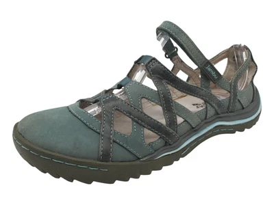 Jambu Tangerine Comfort Flat Shoes Sz 6 Teal Nubuck Strappy Mary Janes Sandals - Image 1 of 4