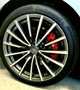 Red Caliper Covers for Audi S line A3 A4 A5 A6 Q3 Q5 B8 B9 – Premium Sport Mod - Picture 1 of 11