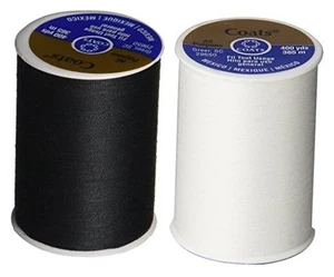 2-Pack - BLACK & WHITE - Coats & Clark Dual Duty All-Purpose Thread - One 400 - Picture 1 of 2