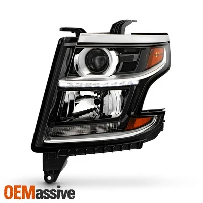 Para Chevy Suburban Tahoe 2015-2020 Proyector HID Negro Faro Driver con LED DRL Foto 1 de 4