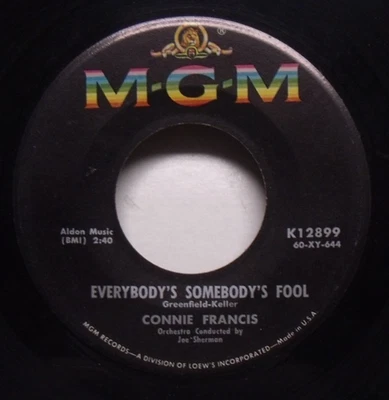 Connie Francis - Everybody's Somebody's Fool - 1960 NM Pop 45 - Image 1 of 2