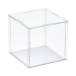 Clear Display Case Acrylic Box Assemble Box 20x20x20cm for Collectibles Crafts - Picture 1 of 7