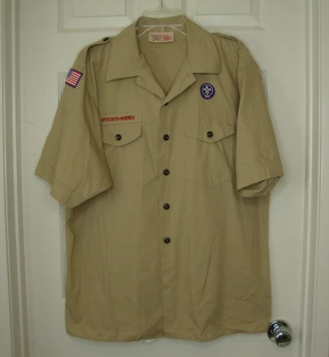 Camisa Uniforme Boy Scout of America Juvenil 2XL Caqui Beige BSA Marrón Botones Foto 1 de 4