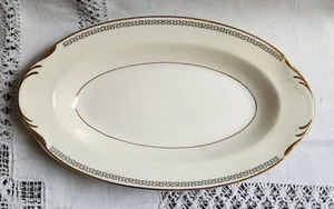 Papa Gosser Cina Arvilla chiave greca bordo oro Relish/piatto Gravy c.1940-50 - Foto 1 di 5