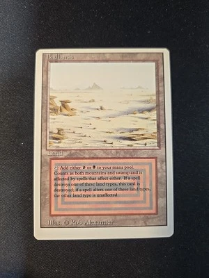 Badlands [Revised Edition] Magic MTG Off-Center Misprint 🔥  - Image 1 of 4