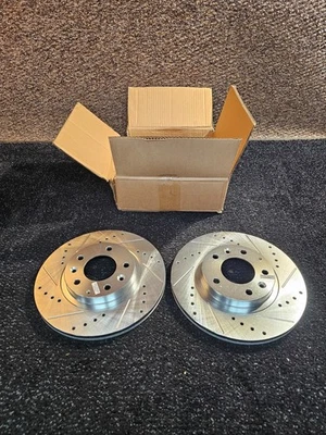 (CANTIDAD 2) Rotor de freno perforado y ranurado Power Stop JBR1157XPR para Mazda MX-5 06-15 Foto 1 de 4