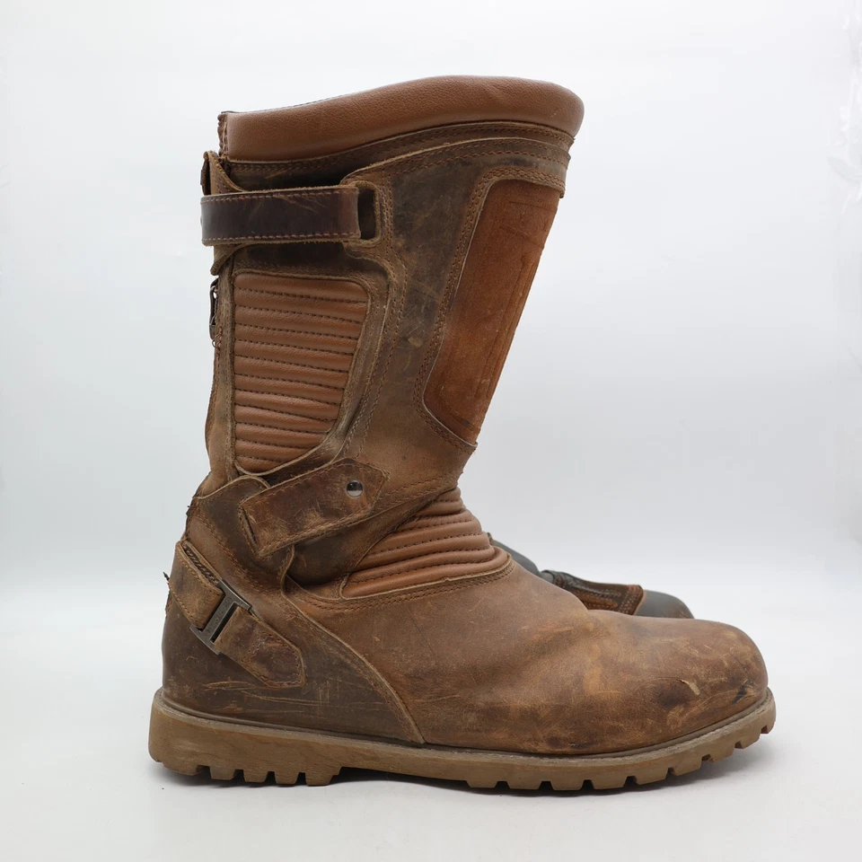 Botas de motocicleta Icon-Prep 1000 para hombre talla 12 de cuero marrón para hombre Foto 1 de 4