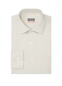 Van Heusen Men's Button-Down Stain Shield Regular Fit Stretch Dress Shirt Oak XL - Picture 1 of 2
