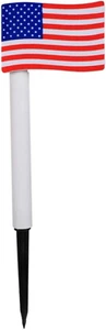 Solar Powered Garden Lawn Light American Flag LED Light Independence Day Outdoor - Picture 1 of 12