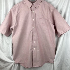 Camisa LL Bean para hombre resistente a las arrugas manga corta talla 16,5 LG rosa 100 % algodón - Imagen 1 de 7