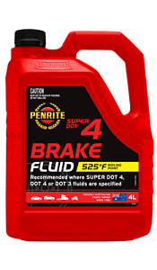 Penrite Brake Fluid Super DOT 4 4L fits Citroen C4 Grand Picasso 2.0 BlueHDi ...