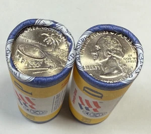 2009 P & 2009 D AMERICAN SAMOA QUARTERS US MINT SEALED ROLLS $20 FACE VALUE - Picture 1 of 3