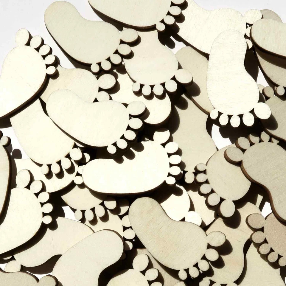 Holz Füße - 1-10cm Streudeko Basteln Deko Tischdeko - Bild 1 von 1