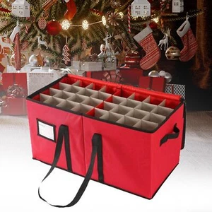Christmas Ornament Storage Box Store up to 128 Balls Pouch Desktop Organizer - Picture 1 of 7