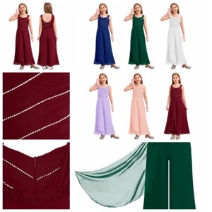 Kids Girls Pantsuit Recitals Rompers Bridesmaid Jumpsuit Celebration Leotard - Picture 1 of 56