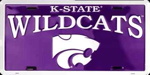 ETIQUETA DE CAMIÓN DE COCHE KANSAS ESTADO PLACA DE METAL K-STATE WILDCATS LETRERO - Imagen 1 de 5