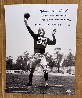 Foto firmada por Sammy Baugh 16x20 Wash Redskins + estadísticas HOF 63 PSA/ADN AUTOGRAFIADA Foto 1 de 3