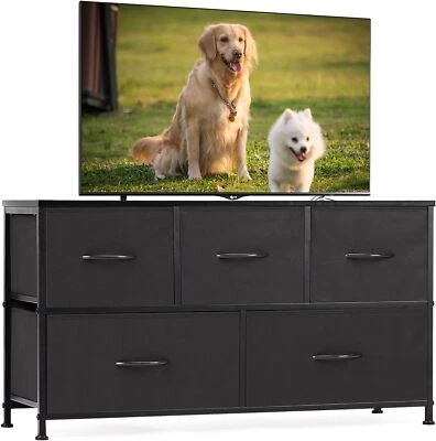 Fabric Drawers Dresser with 5 Drawers TV Stand Storage Drawer Wide Small Dresser - Image 1 of 4