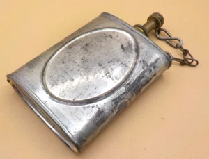 Vintage WWII US ARMY Military Gun Rifle Gunner Oiler Oil Flask Can w/Cap & Chain - Picture 1 of 4