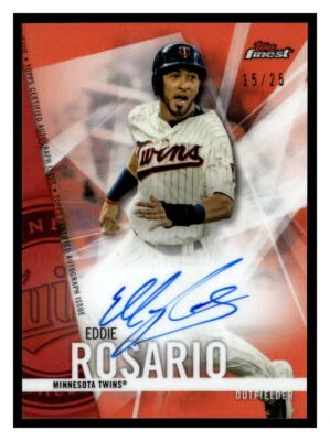 Eddie Rosario 2017 Finest FA-ER  AU, SN25  Autographs Refractor Orange  Auto - Image 1 of 2