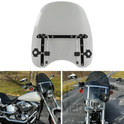 Parabrisas desmontable de liberación rápida de 18"" x 16"" apto para Harley Road King Touring Foto 1 de 4