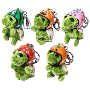 1x Plush Turtle Keychain Stuffed Animal Mini Sea Turtle with Helmet Key Chain - Picture 1 of 17