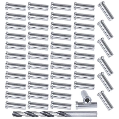 Muzata 50P T316 Protective Sleeves Cable Railing Kit for 1/8" Wire Posts CR13